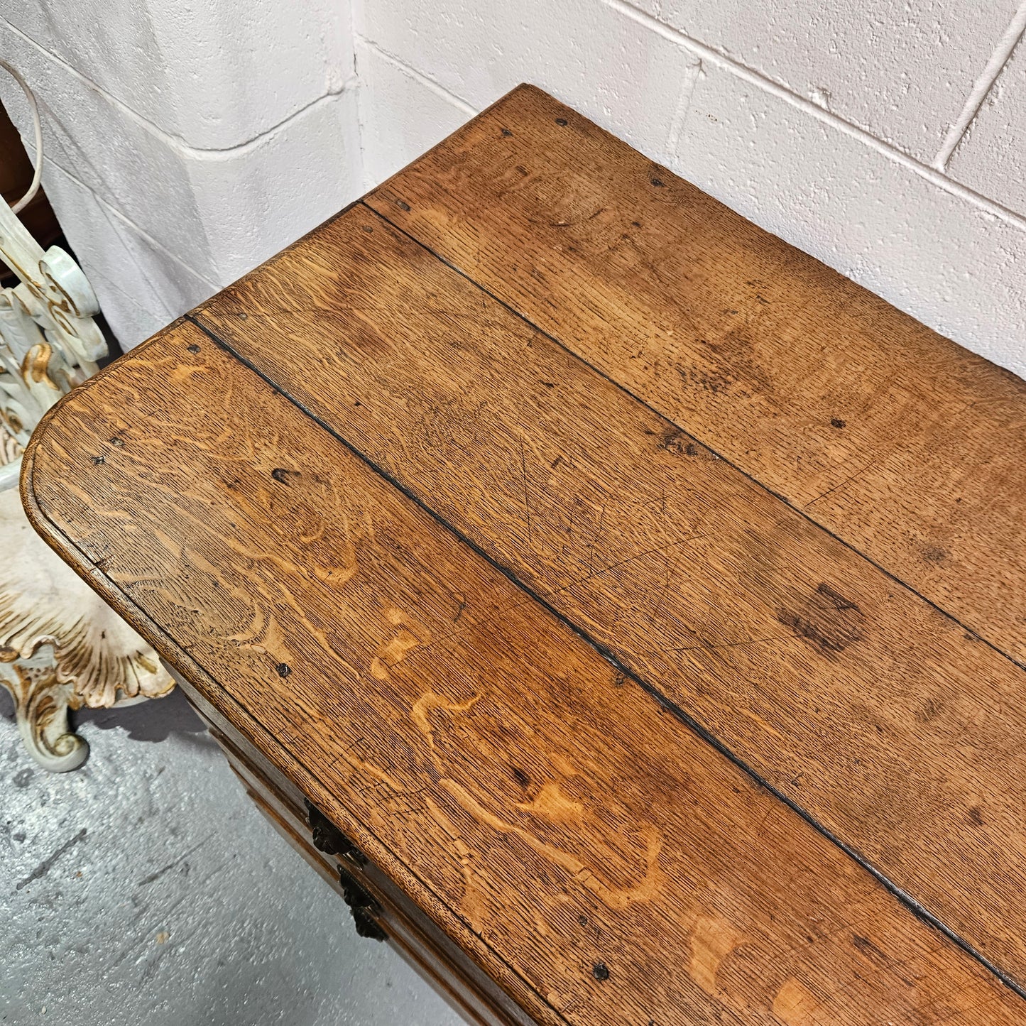 Early 19th Century French Oak Wooden Commode With Stunning Lion Handles