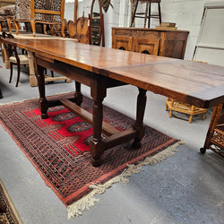 Rare Narrow & Hard to Find Size French Oak Extension Dining Table | Antique & Vintage | Moonee Ponds Antiques | Australia Wide Delivery