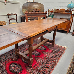 Rare Narrow & Hard to Find Size French Oak Extension Dining Table | Antique & Vintage | Moonee Ponds Antiques | Australia Wide Delivery