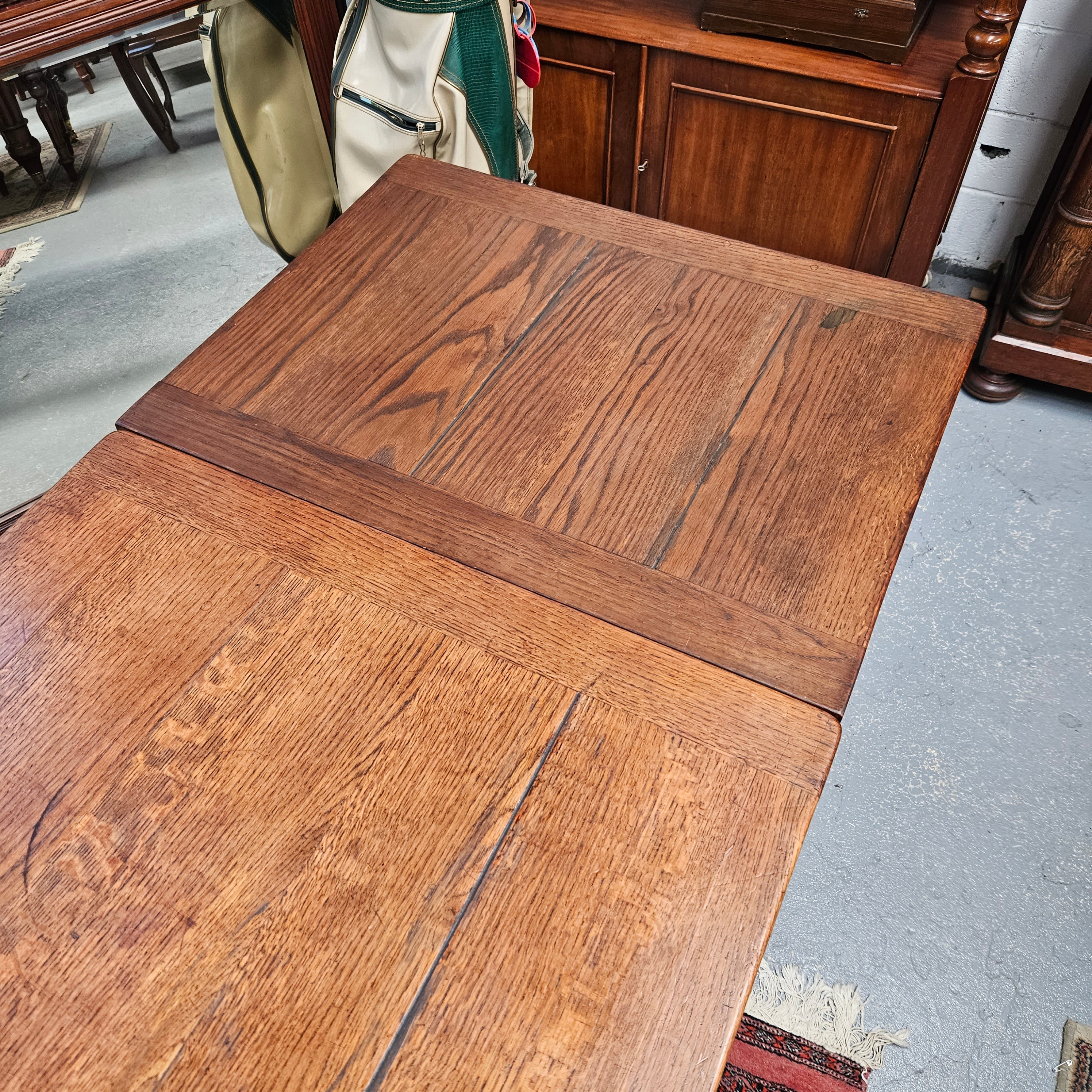 Rare Narrow & Hard to Find Size French Oak Extension Dining Table