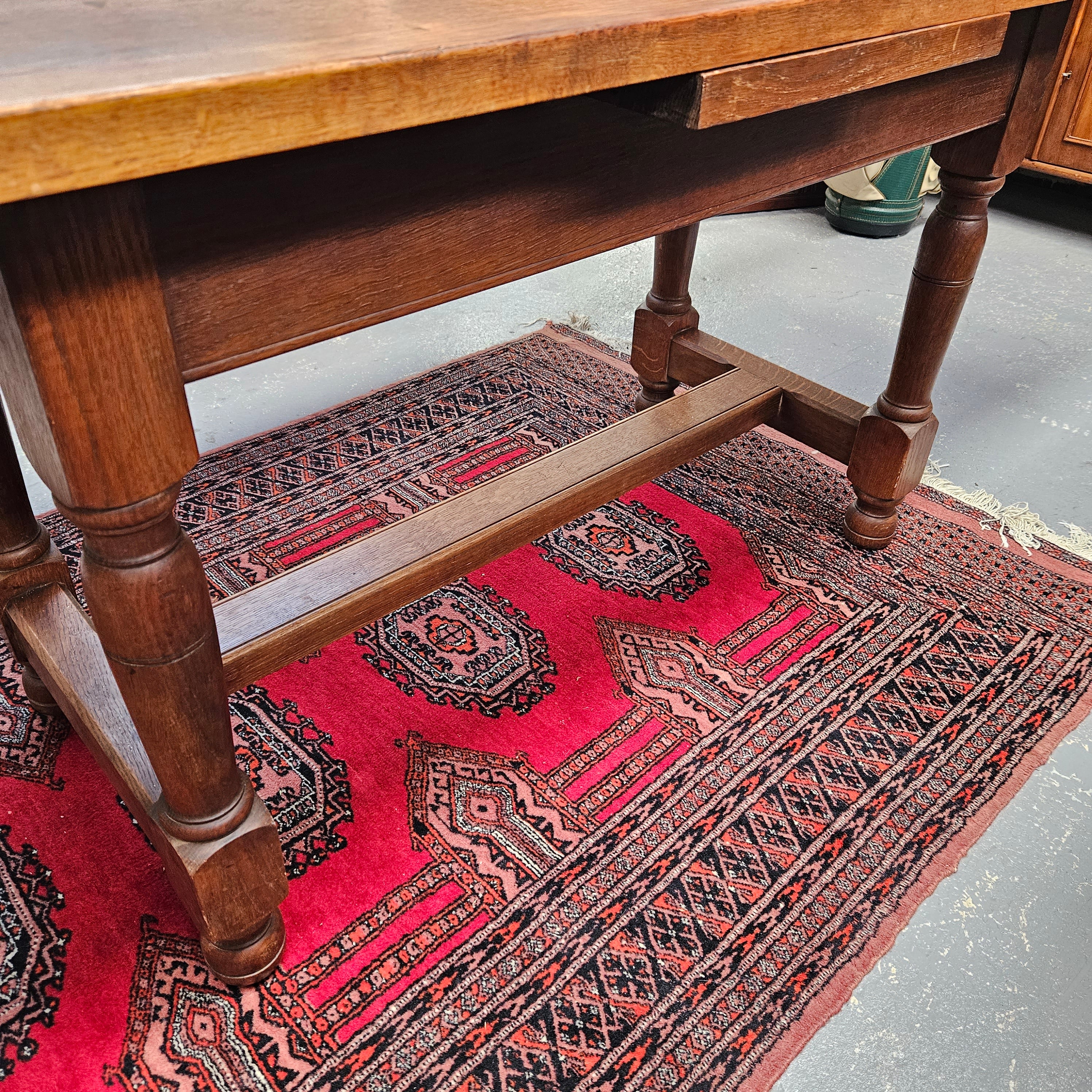 Rare Narrow & Hard to Find Size French Oak Extension Dining Table