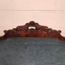 Stylish Mahogany Empire Style Upholstered Settee | Antique & Vintage | Moonee Ponds Antiques | Australia Wide Delivery