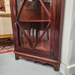 Mahogany 1 Door 1 Shelf Corner Display Cabinet | Antique & Vintage | Moonee Ponds Antiques | Australia Wide Delivery