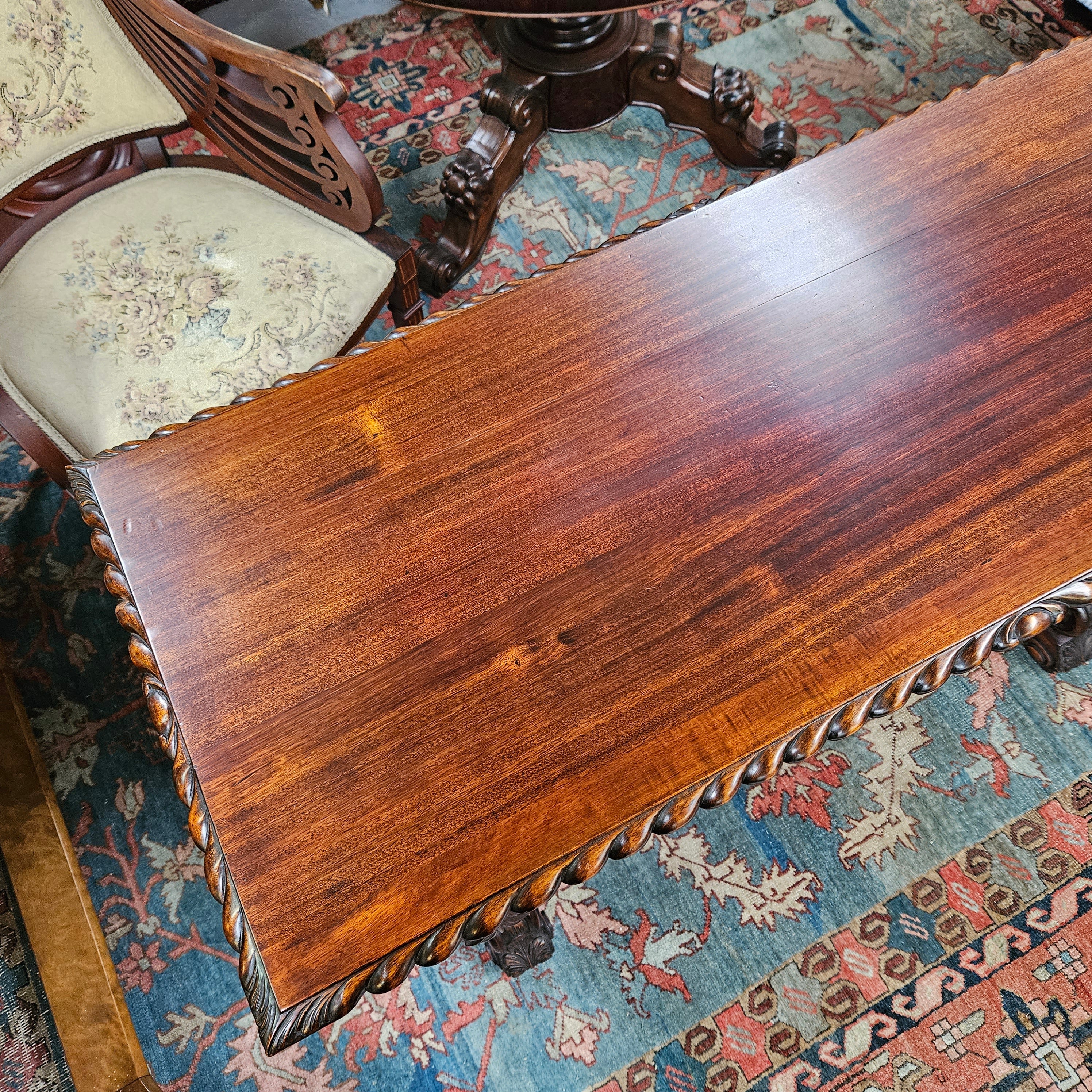 Renaissance Style Mahogany Center Table | Antique & Vintage | Moonee Ponds Antiques | Australia Wide Delivery