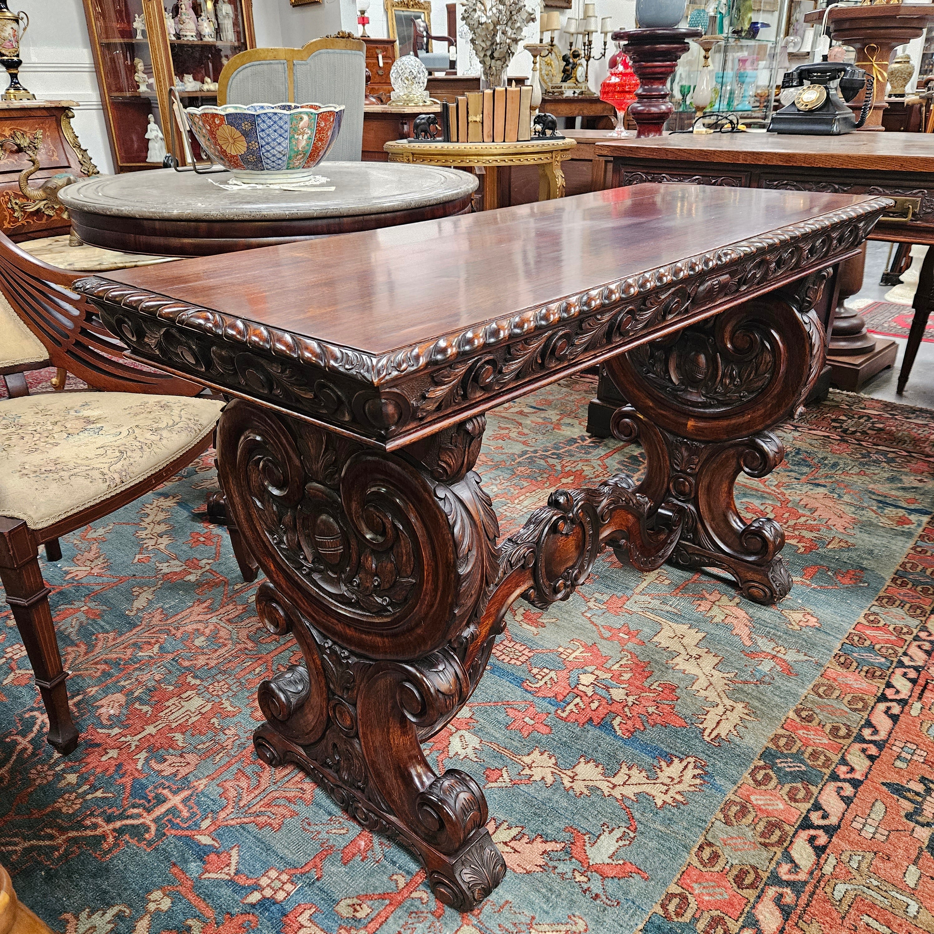 Renaissance Style Mahogany Center Table | Antique & Vintage | Moonee Ponds Antiques | Australia Wide Delivery
