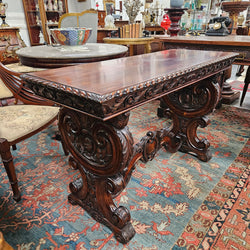 Renaissance Style Mahogany Center Table | Antique & Vintage | Moonee Ponds Antiques | Australia Wide Delivery