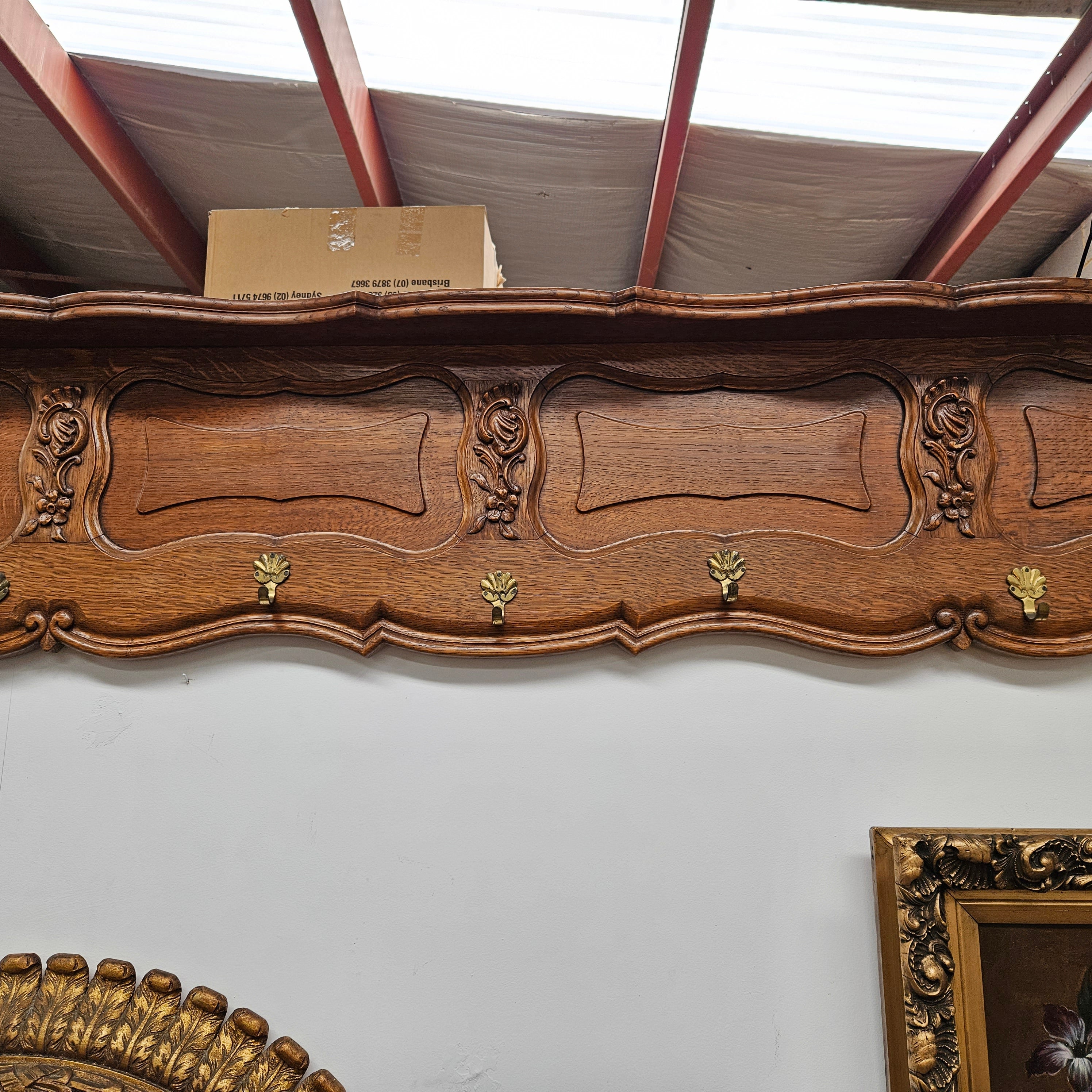 Large French Oak Coat Wall Rack | Antique & Vintage | Moonee Ponds Antiques | Australia Wide