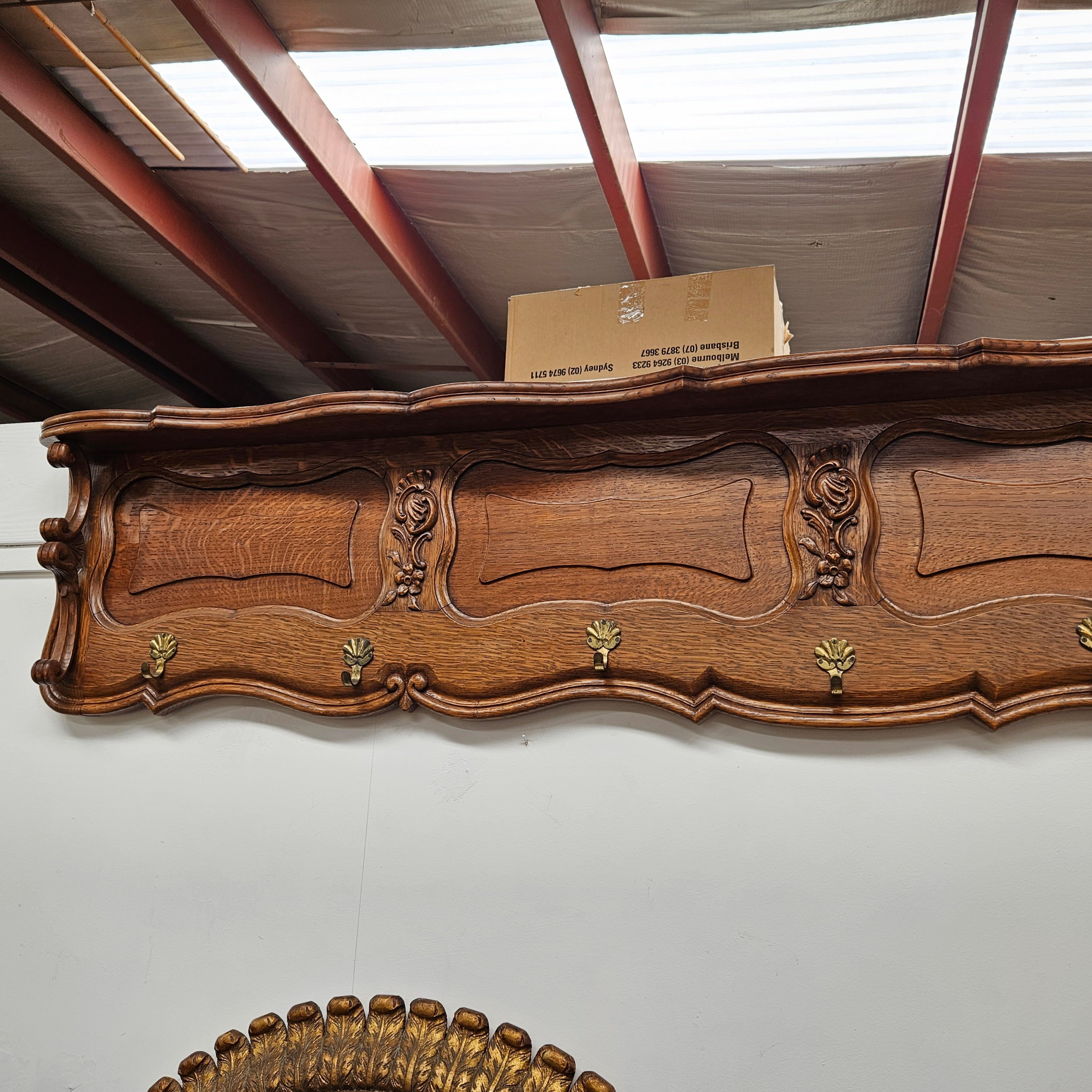 Large French Oak Coat Wall Rack | Antique & Vintage | Moonee Ponds Antiques | Australia Wide