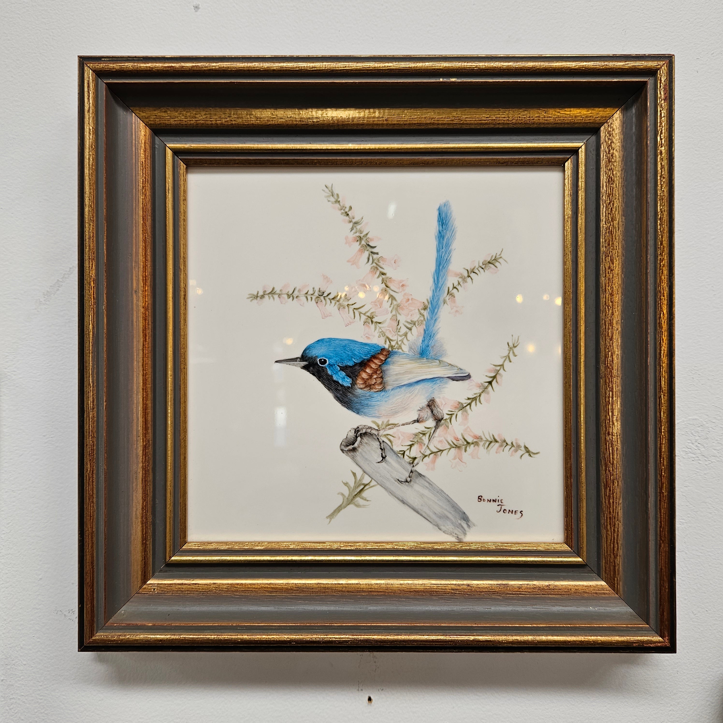 Bonnie Jones Signed Painted Tile Framed | Antique & Vintage | Moonee Ponds Antiques | Australia Wide Delivery