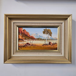 Signed Oil On Board 'Alice Springs NT' Painting | Antique & Vintage | Moonee Ponds Antiques | Australia Wide Delivery