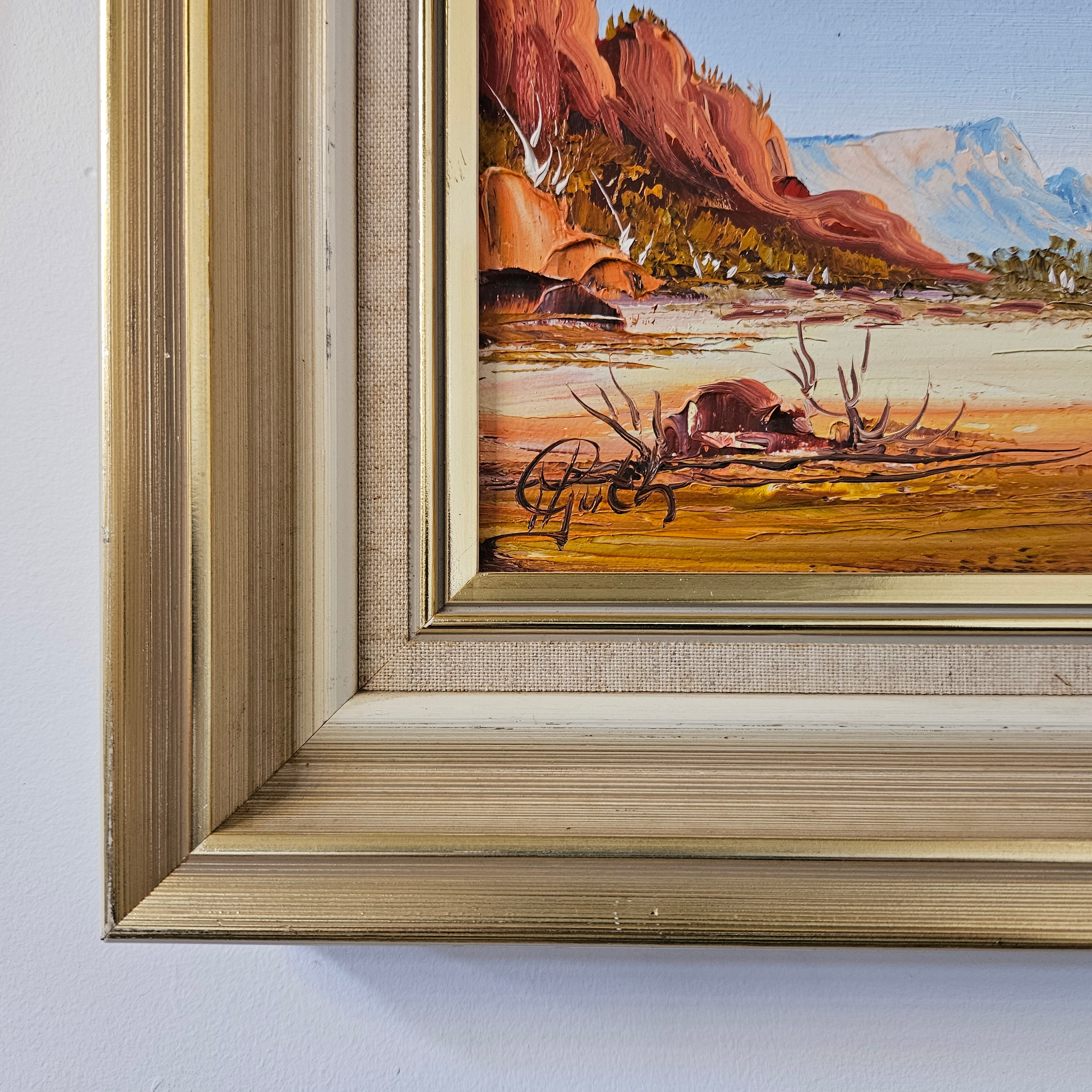 Signed Oil On Board 'Alice Springs NT' Painting | Antique & Vintage | Moonee Ponds Antiques | Australia Wide Delivery