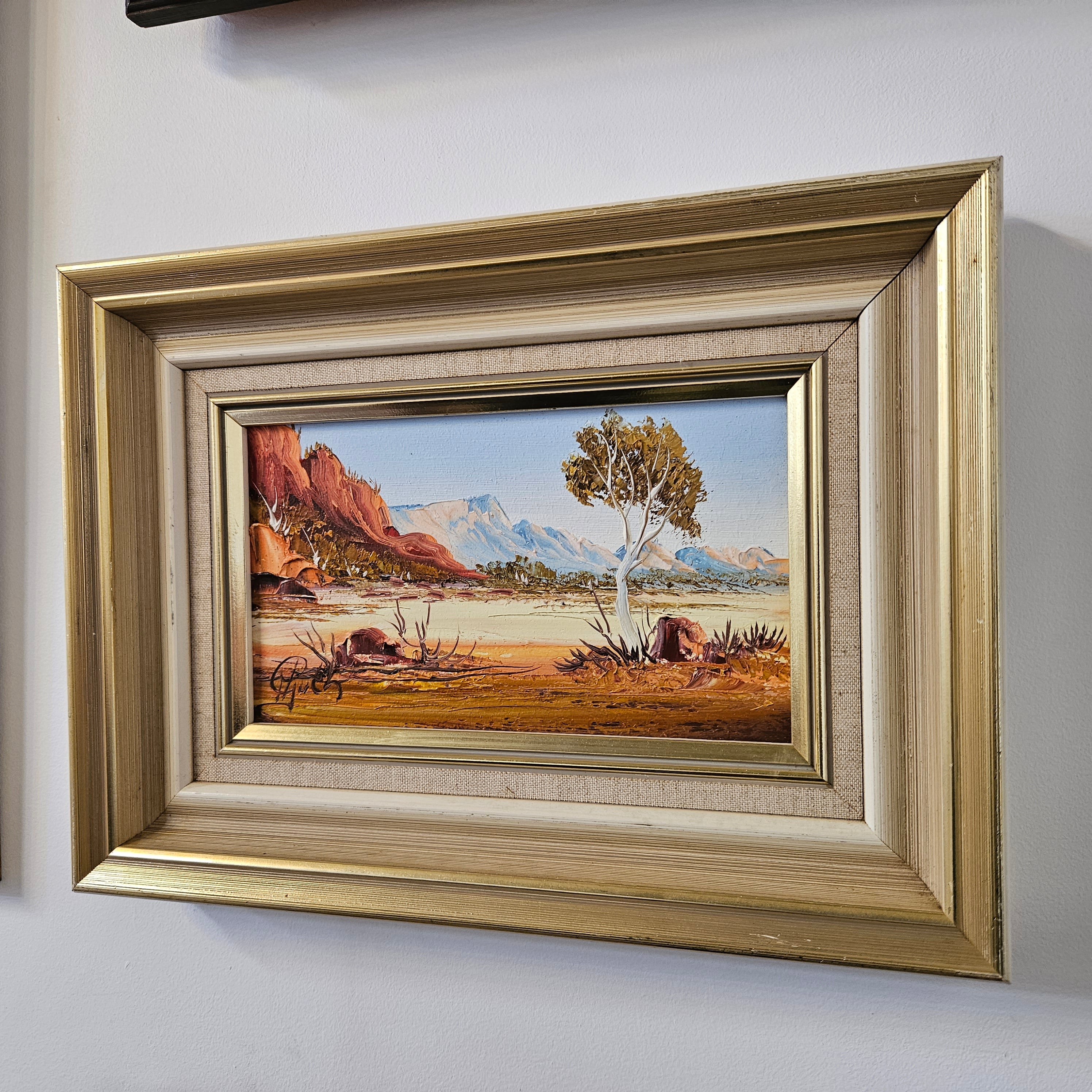 Signed Oil On Board 'Alice Springs NT' Painting | Antique & Vintage | Moonee Ponds Antiques | Australia Wide Delivery