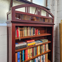 Unique Pair of Walnut Arts and Crafts Free-Standing Bookcases