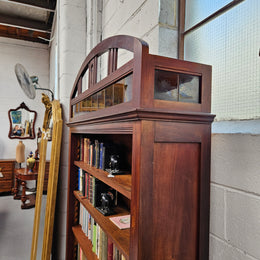 Unique Pair of Walnut Arts and Crafts Free-Standing Bookcases