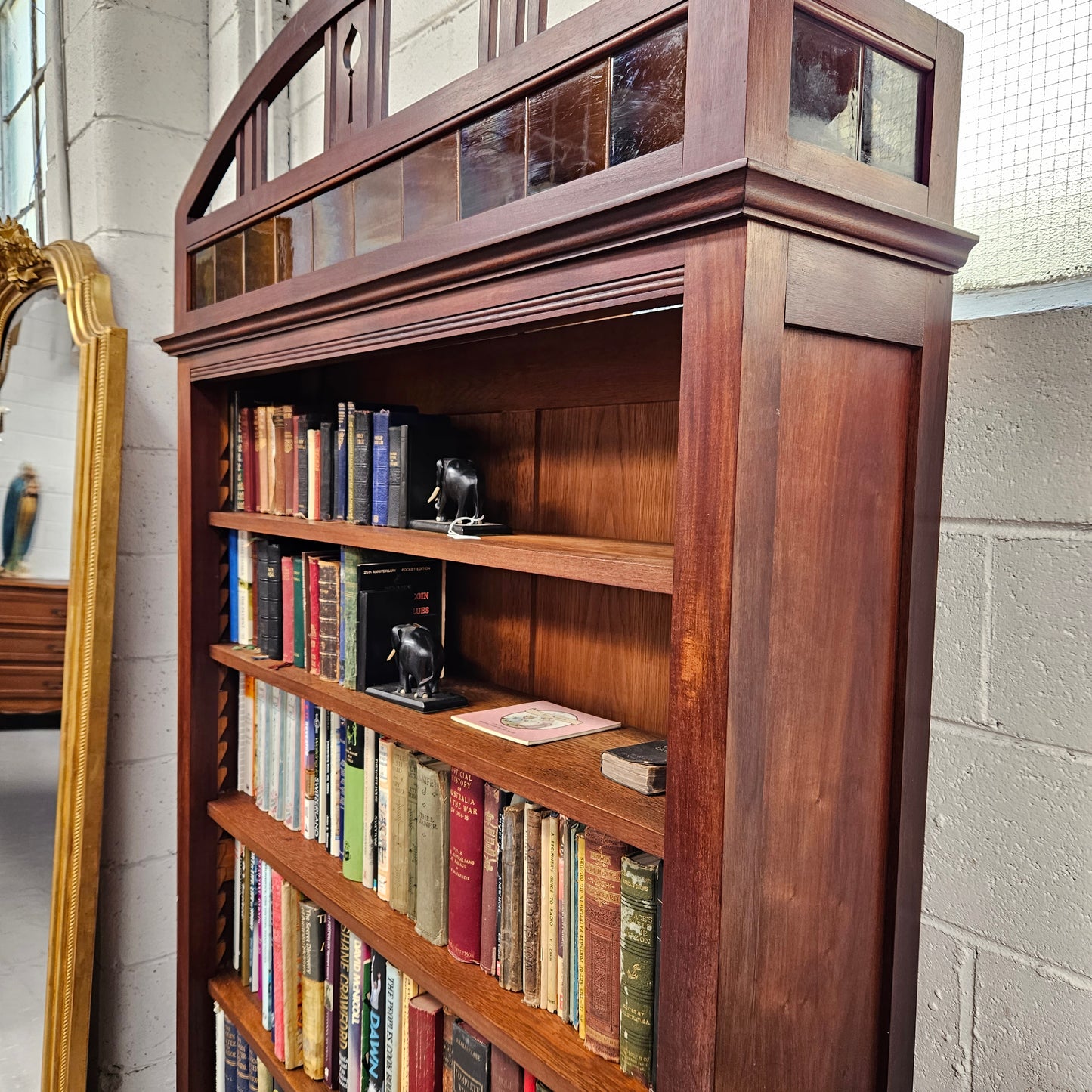 Unique Pair of Walnut Arts and Crafts Free-Standing Bookcases