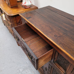 Impressively Carved 18th Century English Oak Kitchen Dresser Base in 17th Century Jacobean Style | Antique & Vintage | Moonee Ponds Antiques | Australia Wide Delivery