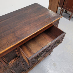 Impressively Carved 18th Century English Oak Kitchen Dresser Base in 17th Century Jacobean Style | Antique & Vintage | Moonee Ponds Antiques | Australia Wide Delivery