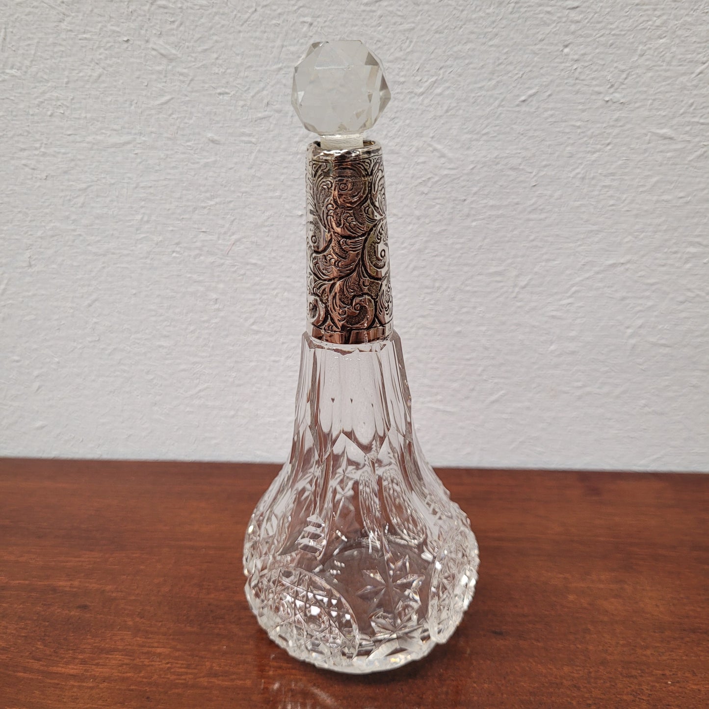 Victorian Silver & Cut Crystal Perfume Bottle