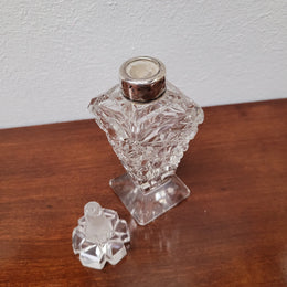 Art Deco London Silver & Cut Crystal Scent Bottle