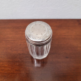 Edwardian Silver Top Glass Container