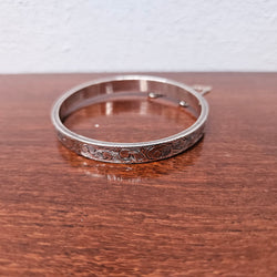 Vintage Sterling Silver Engraved Hinged Bangle | Antique & Vintage | Moonee Ponds Antiques | Australia Wide Delivery