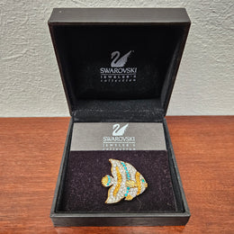 Swarovski Signed Angel Fish Brooch