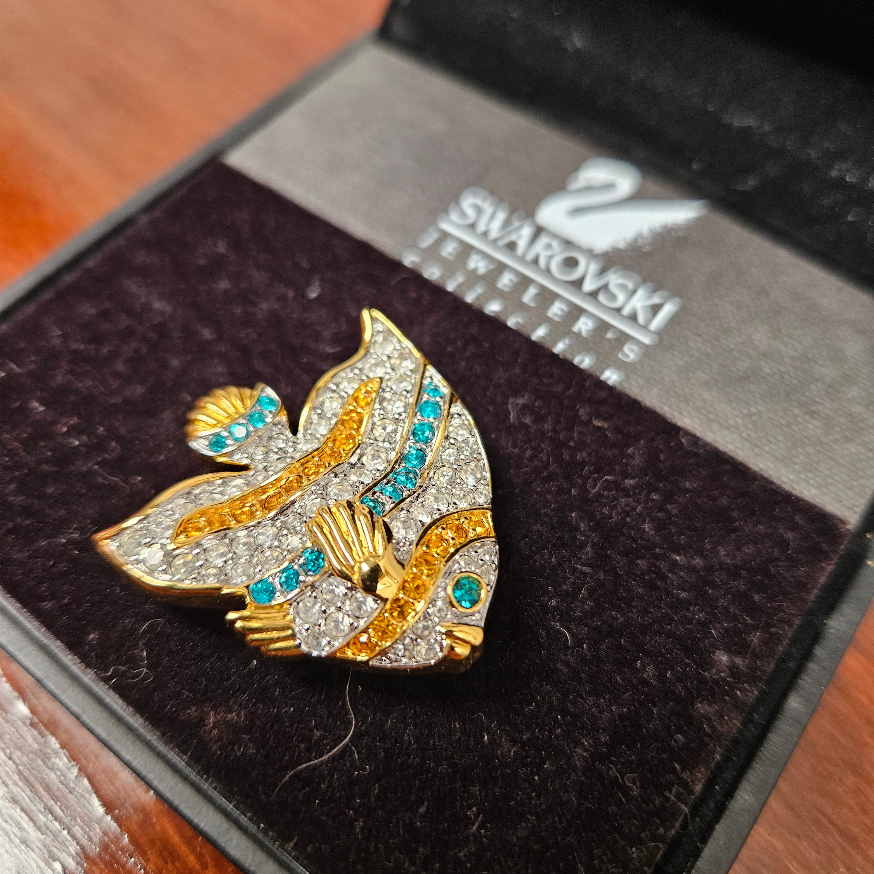Swarovski Signed Angel Fish Brooch | Antique & Vintage | Moonee Ponds Antiques | Australia Wide Delivery