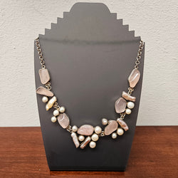 Rose Quartz, Pearl Necklace in Sterling Silver | Antique & Vintage | Moonee Ponds Antiques | Australia Wide Delivery