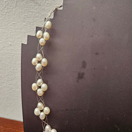 Woven Pearl & Wire Neck Collar