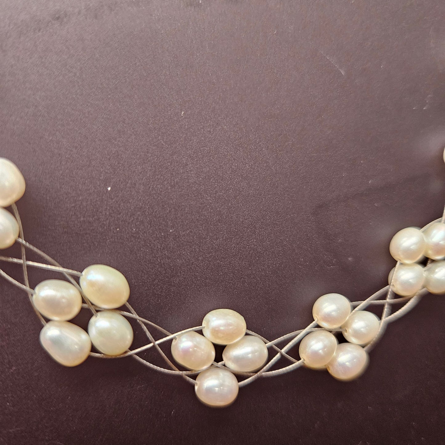 Woven Pearl & Wire Neck Collar