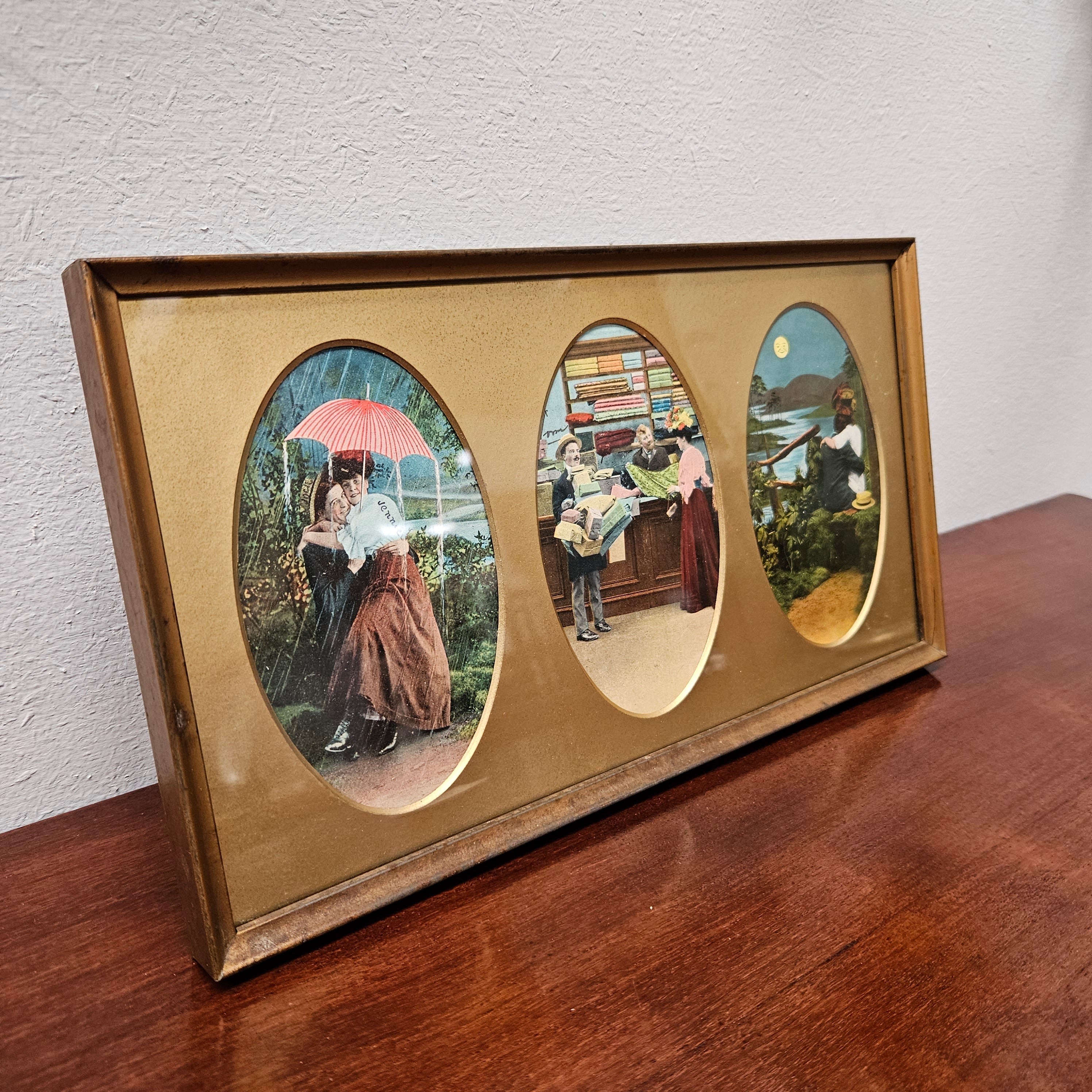 Triple Framed Antique Postcards Circ: 1910 | Antique & Vintage | Moonee Ponds Antiques | Australia Wide Delivery