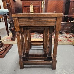 French Oak Three Piece Nest of Tables | Antique & Vintage | Moonee Ponds Antiques | Australia Wide Delivery