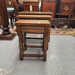 French Oak Three Piece Nest of Tables | Antique & Vintage | Moonee Ponds Antiques | Australia Wide Delivery