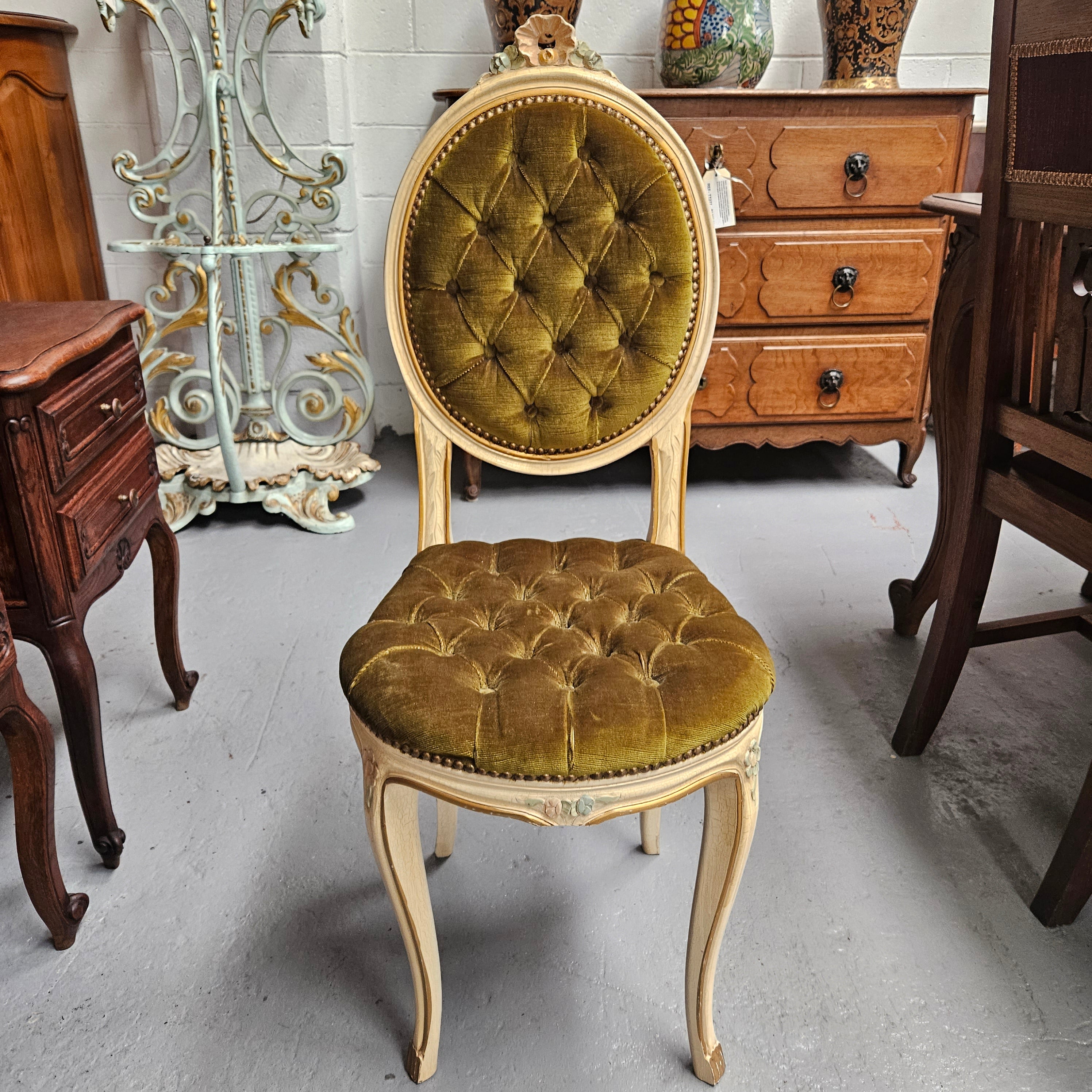 Vintage Upholstered French Style Single Chair Moonee Ponds Antiques