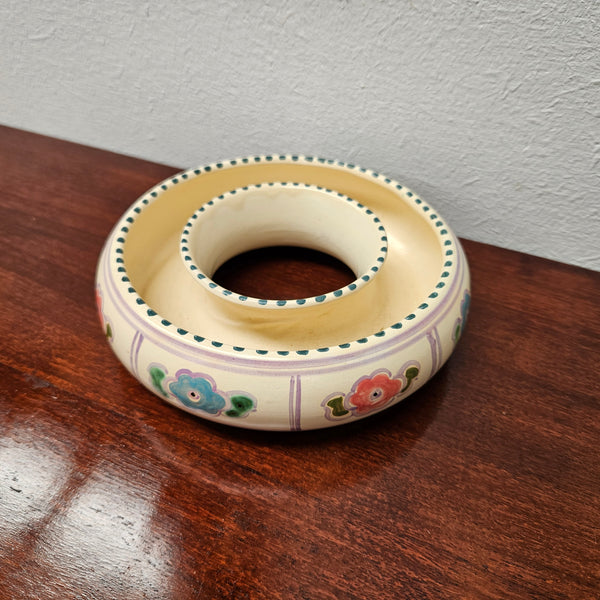 Pretty decorated Devon Honiton round trough vase. In good condition. Please see photos as they form part of the description.