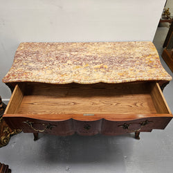 Grand Louis XV Style Marble Top Three Drawer Commode | Antique & Vintage | Moonee Ponds Antiques | Australia Wide Delivery