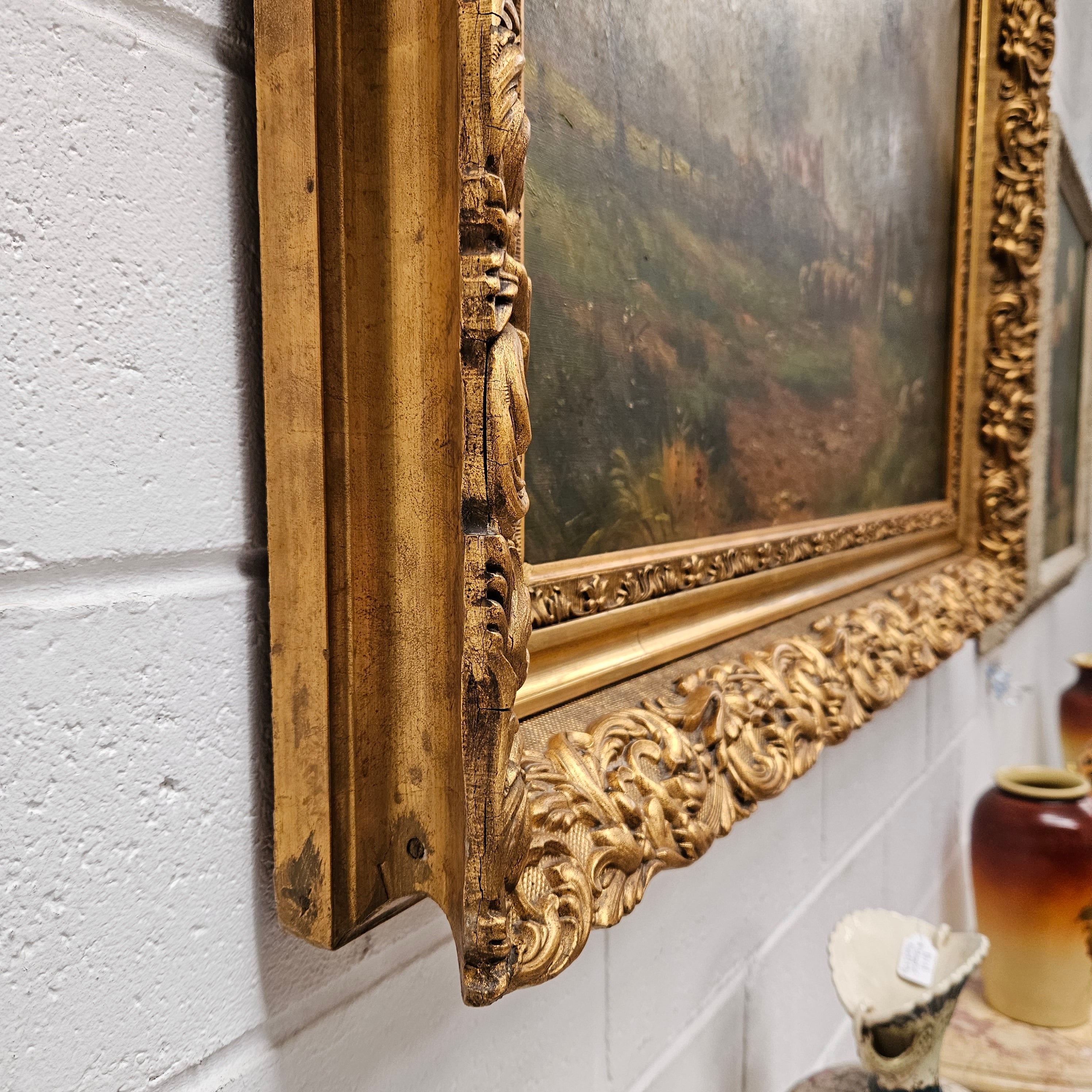 Amazing Oil on Canvas Country Scene Painting | Antique & Vintage | Moonee Ponds Antiques | Australia Wide Delivery