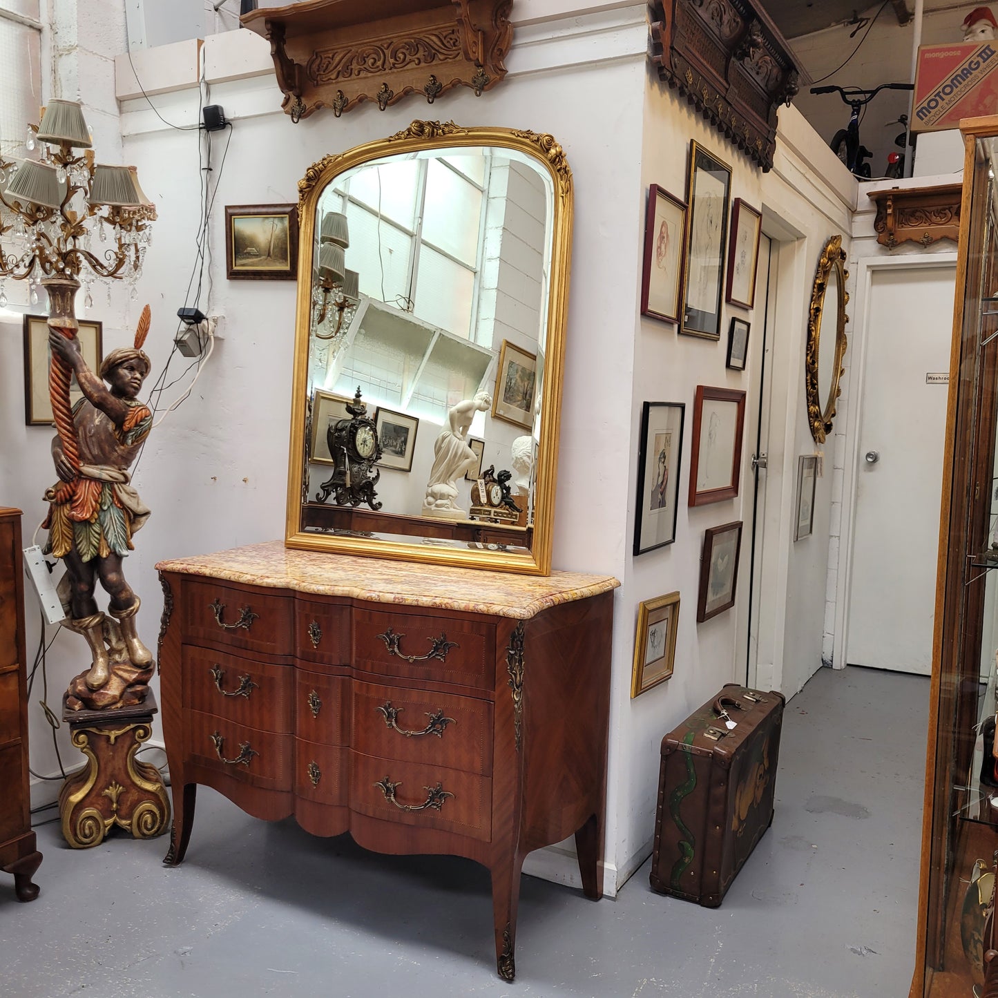 Delightful Large Gilt Mantle Mirror