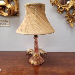 Stunning Vintage Murano Venetian Glass Dolphin Lamp and Shade