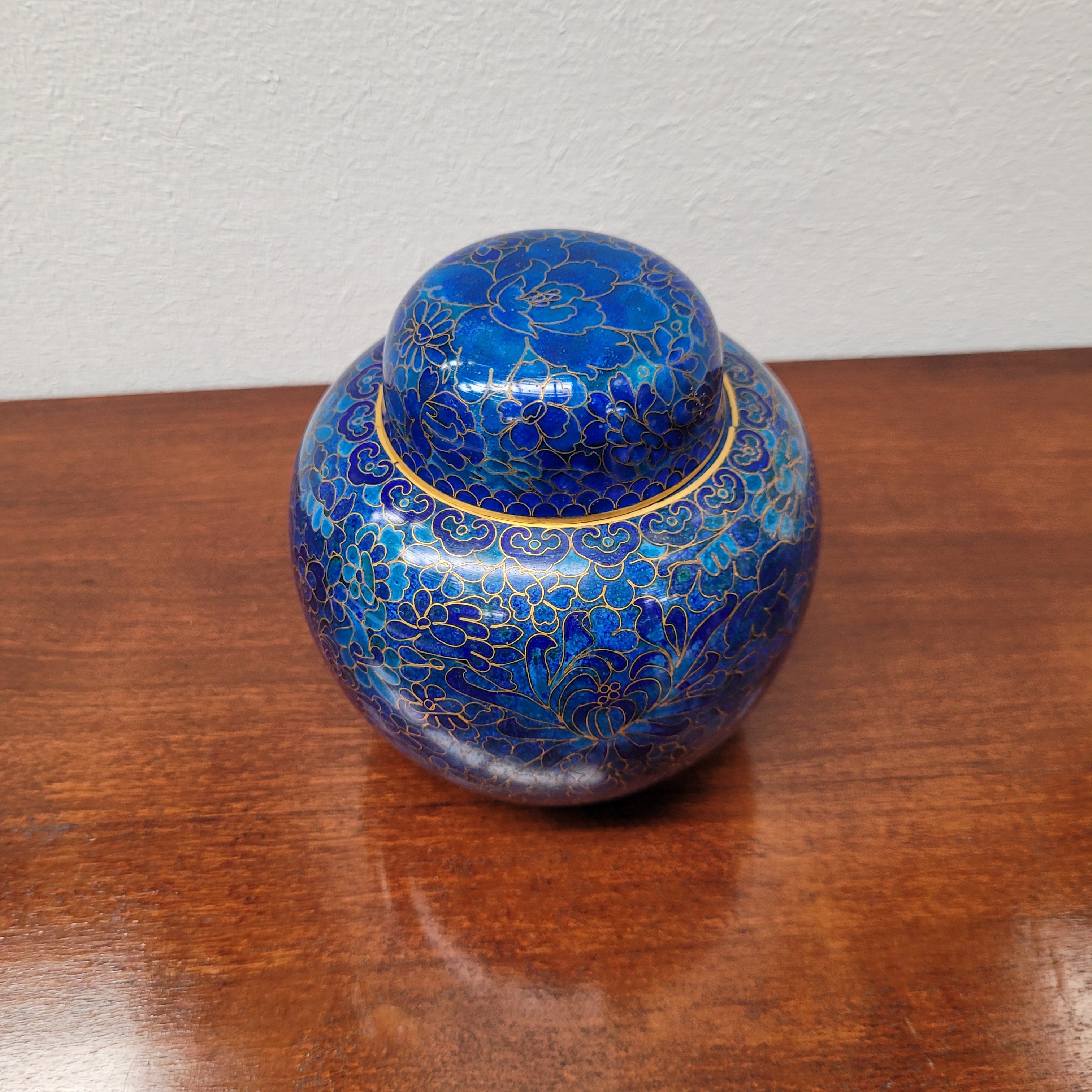 Lovely Blue Toned Cloisonné Covered Ginger Jar | Antique & Vintage | Moonee Ponds Antiques | Australia Wide Delivery