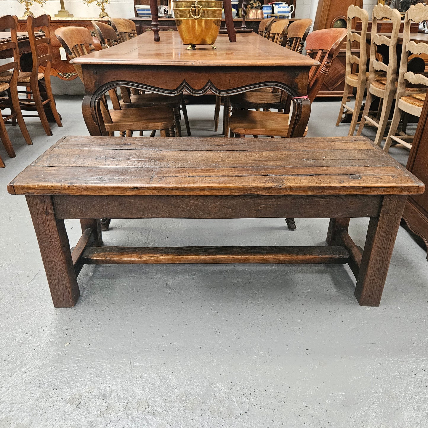 Rustic Narrow Reclaimed French Oak Coffee Table