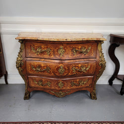 Superb 19th Century Louis XV Kingwood & Rosewood Marquetry Inlaid Marble Top Commode | Antique & Vintage | Moonee Ponds Antiques | Australia Wide Delivery