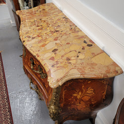 Superb 19th Century Louis XV Kingwood & Rosewood Marquetry Inlaid Marble Top Commode | Antique & Vintage | Moonee Ponds Antiques | Australia Wide Delivery