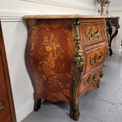 Superb 19th Century Louis XV Kingwood & Rosewood Marquetry Inlaid Marble Top Commode | Antique & Vintage | Moonee Ponds Antiques | Australia Wide Delivery