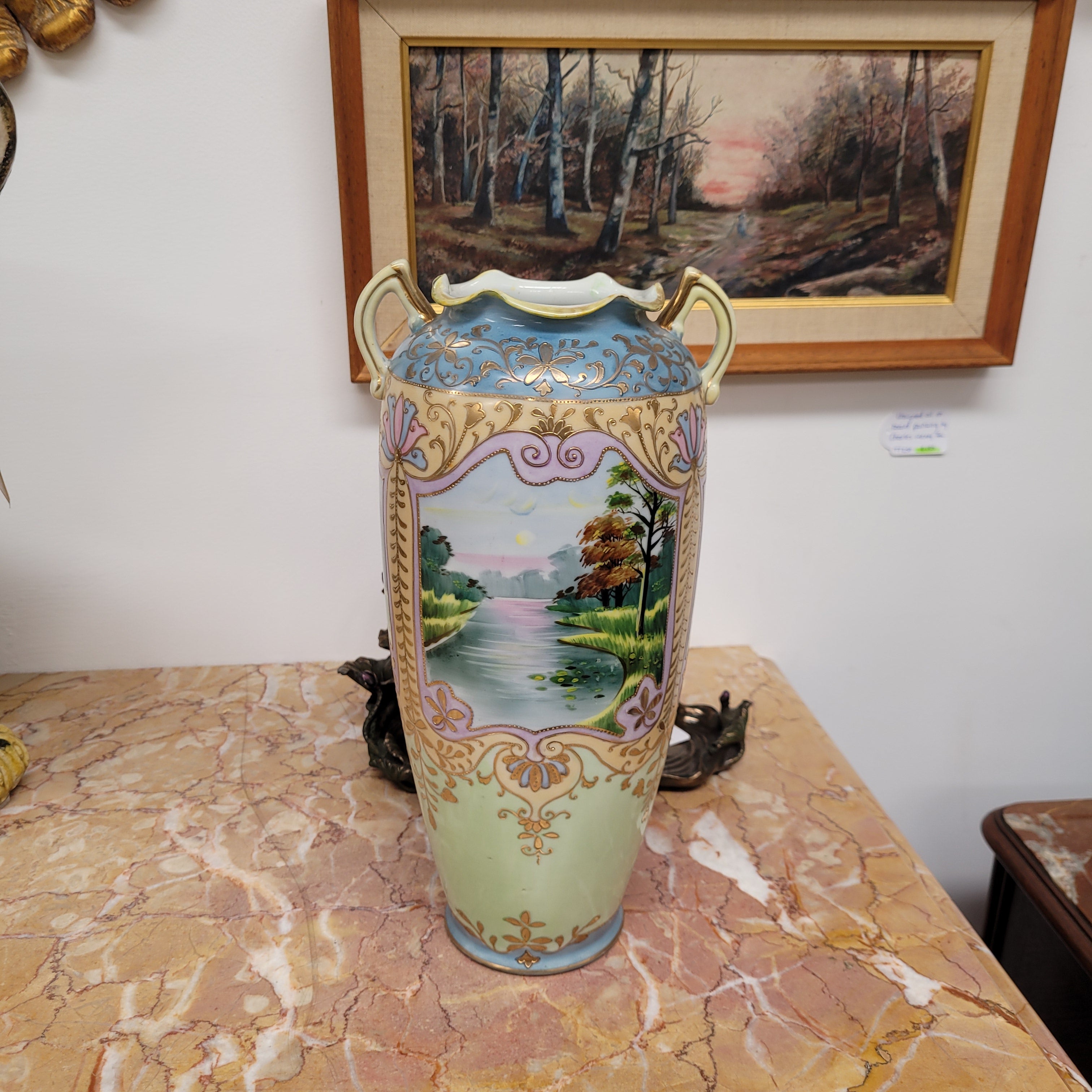 Beautiful Hand Painted Japanese Vase | Antique & Vintage | Moonee Ponds Antiques | Australia Wide Delivery