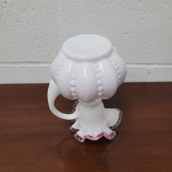 Fenton Silver Crest Pink Cased Milk Glass Melon Pitcher Vase. | Antique & Vintage | Moonee Ponds Antiques | Australia Wide Delivery