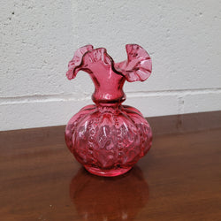 Beautiful Fenton Cranberry Melon Vase | Antique & Vintage | Moonee Ponds Antiques | Australia Wide Delivery