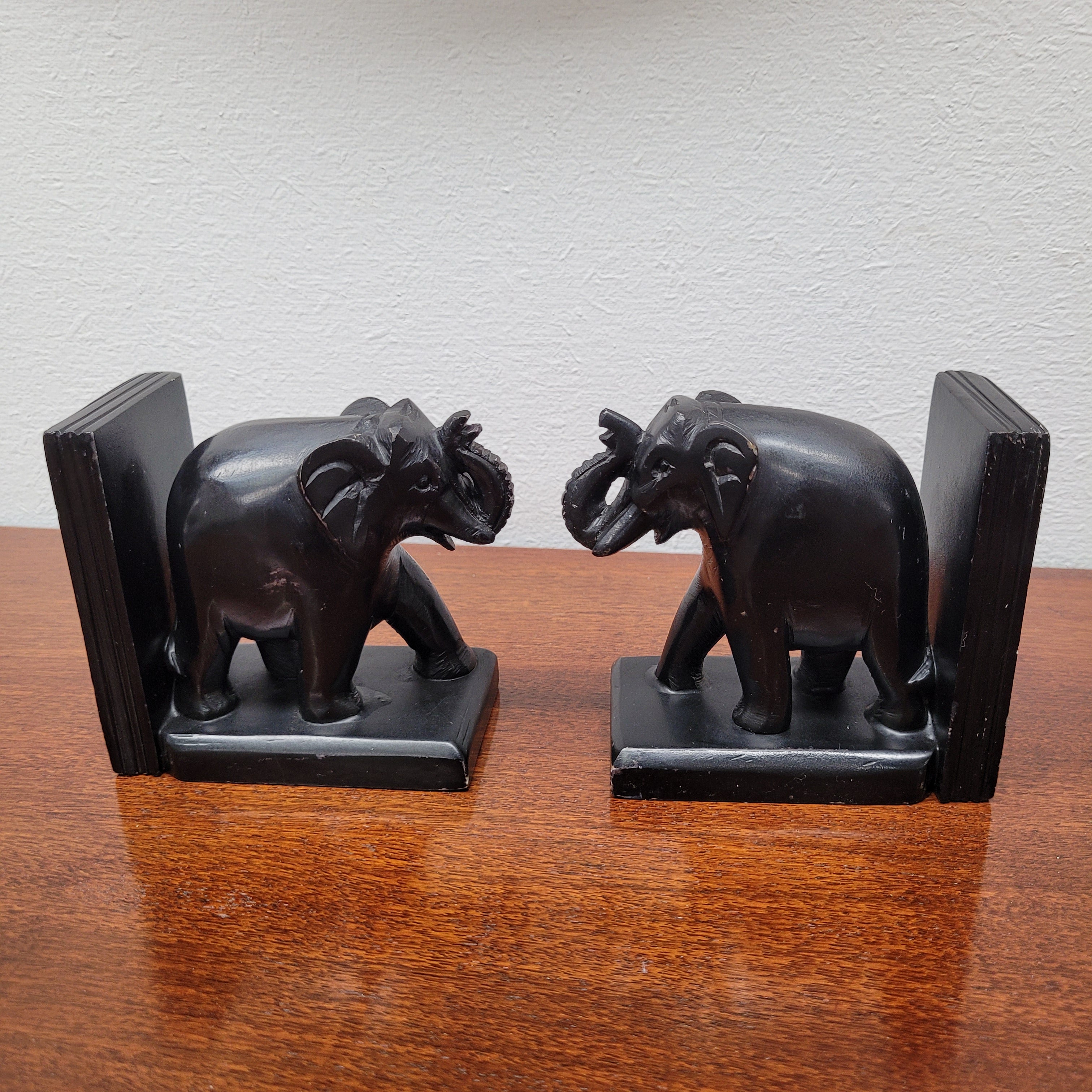 Pair of Vintage Carved Stone Elephant Bookends | Antique & Vintage | Moonee Ponds Antiques | Australia Wide Delivery