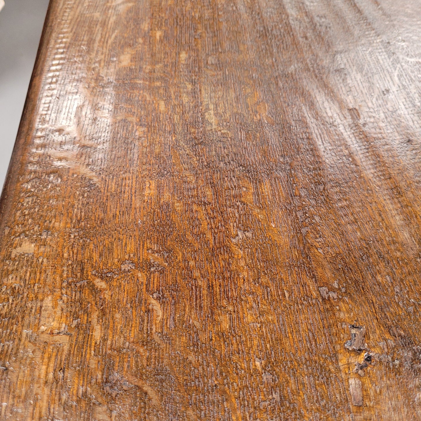 French Oak Spanish style farmhouse dining table with beautiful iron work underneath. It has been sourced from France and is in good original detailed condition.