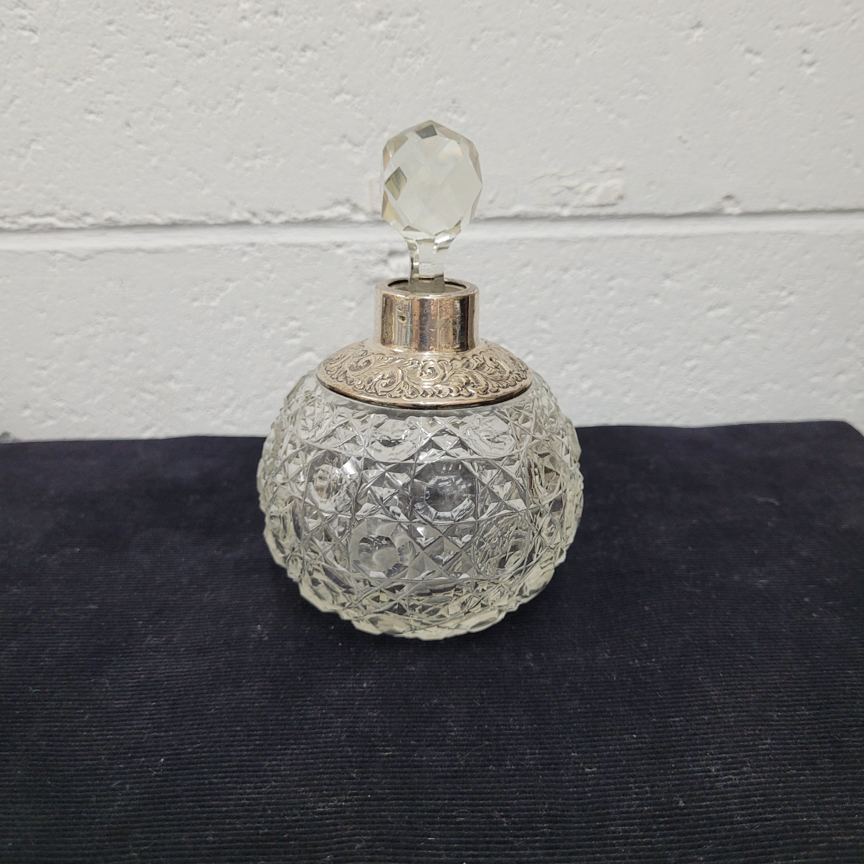 Superb Edwardian Birmingham Silver & Cut Crystal Glass Perfume Bottle | Antique & Vintage | Moonee Ponds Antiques | Australia Wide Delivery